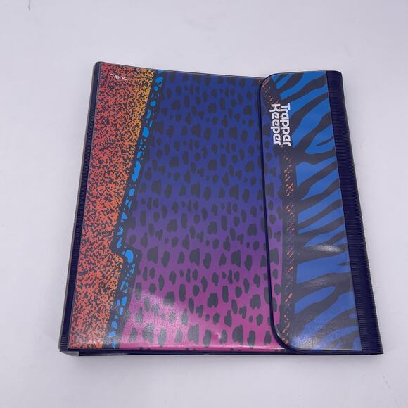 Mead Trapper Keeper 1" Binder 3 Ring Bright Animal Print Colorful Item X-539 - Picture 8 of 8